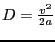 $D=\frac{v^2}{2a}$
