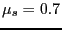 $\mu_s=0.7$