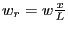 $w_r=w\frac{x}{L}$