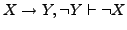 $X \rightarrow Y, \neg Y \vdash \neg X$