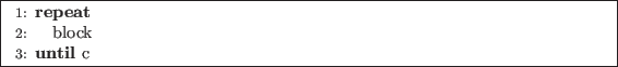 \begin{algorithm}
\begin{algorithmic}[1]
\REPEAT
\STATE block
\UNTIL{c}
\end{algorithmic} \end{algorithm}