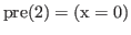 % latex2html id marker 2196
$ \rm {pre(\ref{while1:while})} = (x = 0)$