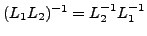$(L_1L_2)^{-1} = L_2^{-1}L_1^{-1}$