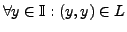 $ \forall y \in \mathbb{I}:
(y, y) \in L$