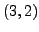 $ (3,2)$