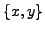 $ \{x, y\}$