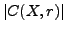 $ \vert C(X,r)\vert$