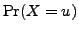 $ {\rm Pr}(X = u)$