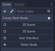 New project scene dock
