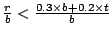 $\frac{r}{b} < \frac{0.3 \times b+0.2 \times t}{b}$